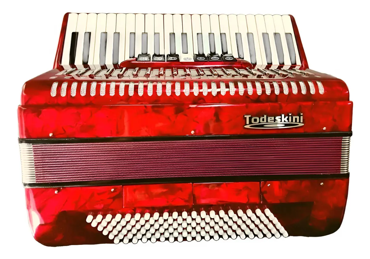 Sanfona/gaita/acordeon Todeskini 120 Baixos 7 Registros Cor Vermelho