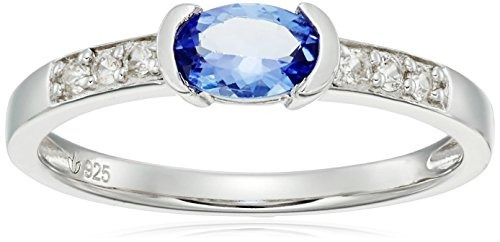 Anillo Tanzanite Silver Tanzanite Y Natural White Zircon,