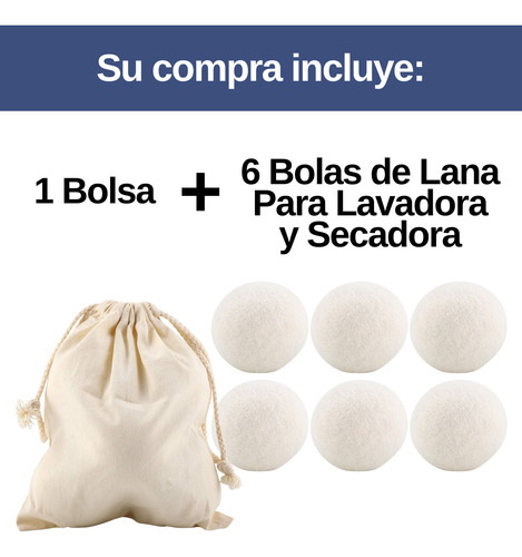 6 Bolas De Lana Lavandería Lavar Y Secar Ropa Reusables