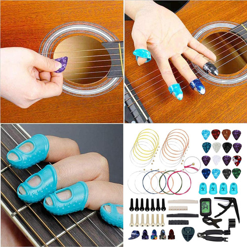 66 Pcs Accesorios De Guitarra Kit Cuerdas De Guitarra,