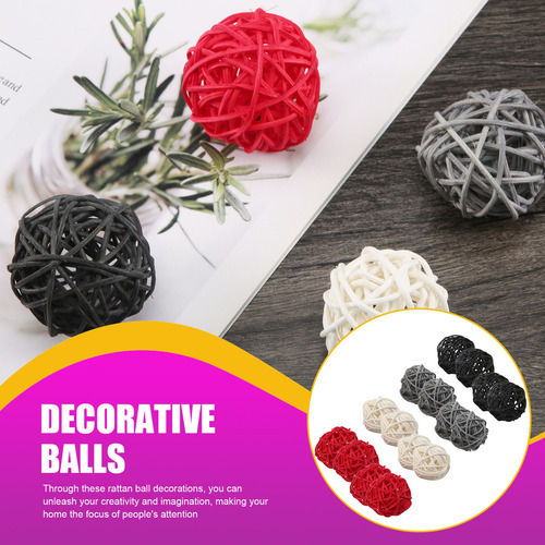 Ol Bolas De Ratán De 2 Pulgadas Decorativas Para Decoración