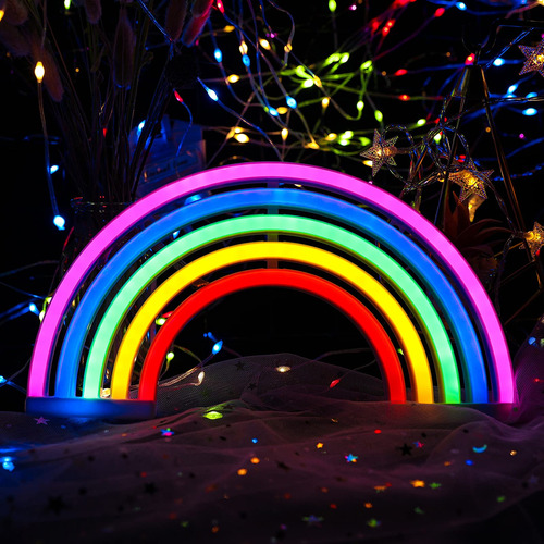 Enuoli Signo Luz Neon Arco Iris Decoracion Pared Usb Bateria