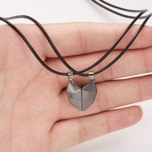 Imagen 5 de 5 de Collar Corazon Pareja Iman Atraccion Novios Amor Amistad Par