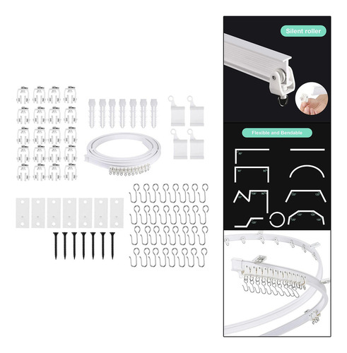 Juego De Rieles Para Cortinas Accesorios 400cm
