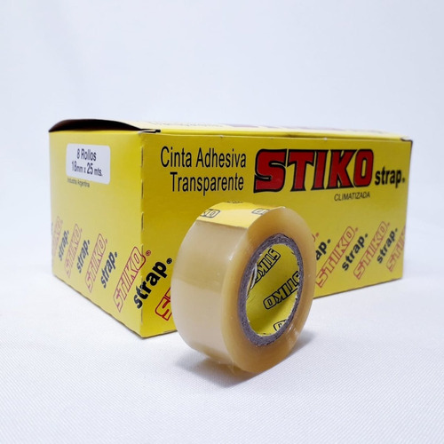 Cinta Adhesiva Grues Stiko 18mm X 25mts Transparente Pack X8