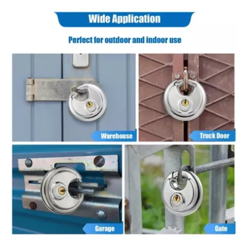 Candado De Seguridad 70mm Anticorte Redondo Acero Inoxidable