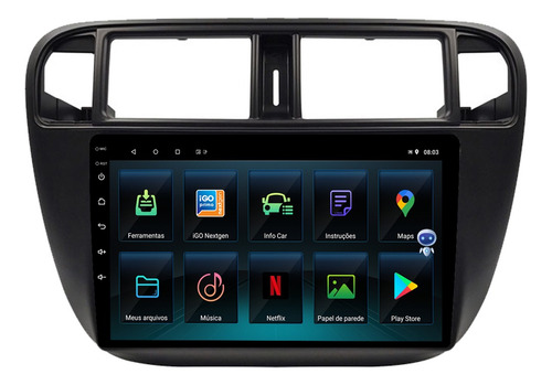 Multimidia Civic 98/00 9p Qled Android Carplay 2gb 32gb