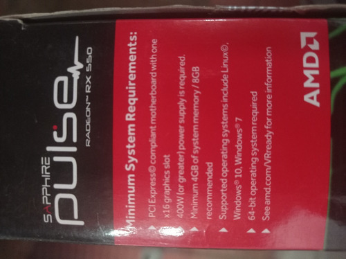 Imagen 6 de 6 de Tarjeta Grafica Radeon Rx-550 4gb Ddr5
