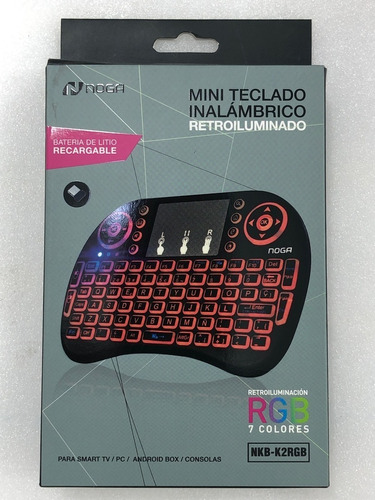 Mini Teclado Inalámbrico Smart Tv Retroiluminado Recargable