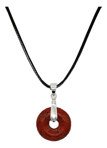 Collar Dije Donis Cristal Gemoterapia Sanación Místico Hkt Jaspe Rojo
