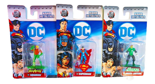 Superman Aquaman Y Linterna Verde Metalfigs Serie Dc Comics