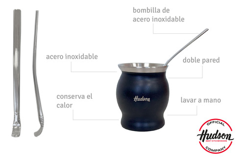 Termo 1 Litro + Mate Negro