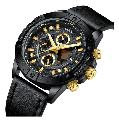 Relojes Naviforce Leather Casual Sport Chronograph Para Homb