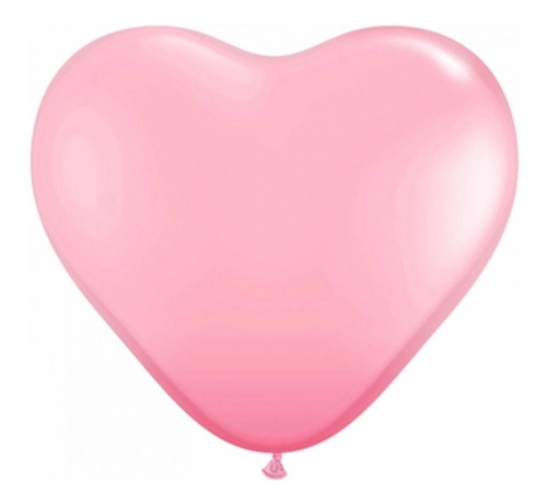 Balão Bexiga Coração Rosa 10 Polegadas 25 Unid