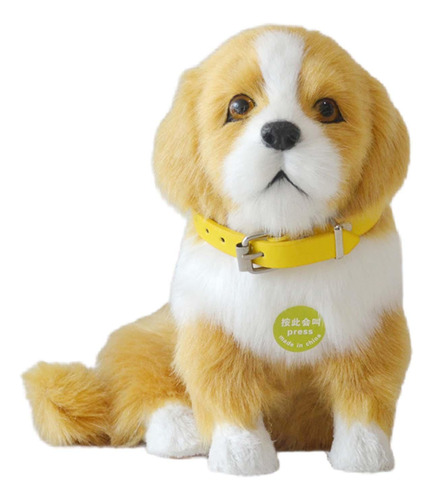 Cachorro Eléctrico, Animales De Peluche, Amarillo Blanco