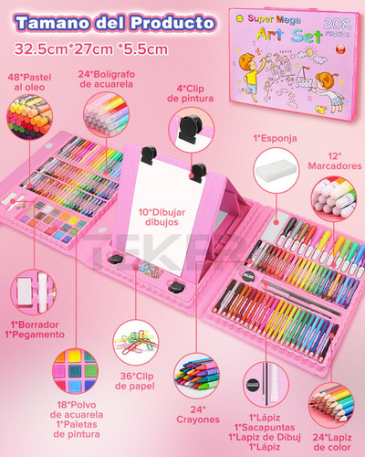 Set De Arte Kit De Dibujo Lápices Marcadores Plumon 208pcs