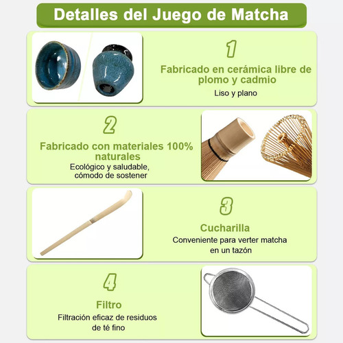 Set De Té Matcha Japonés, Herramientas Para Batir