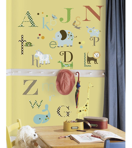 Vinilo Decorativo Pared [03ng2pis] Abecedario Animales