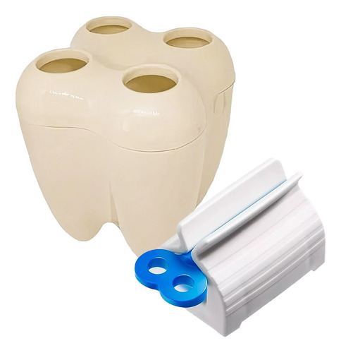 Kit Exprimidor Pasta Dental + Porta Cepillo Muela