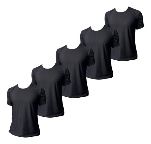 Kit 5 Camisa Dry Fit Anti Suor Tradicional Fitness Uv Cross