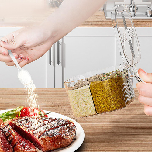 Caja De Condimentos Con Tapa, Tarro De Especias Con Asa,