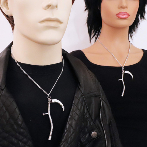 Collar Con Colgante De Hoz De La Muerte Con Calavera Renacen