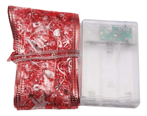 6 Luces De Cinta Navideñas, Luces Para 2m 20 Rojo Claro