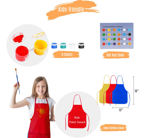 Juego De Mini Lienzo Y Caballete Para Niños Kit De Pintura