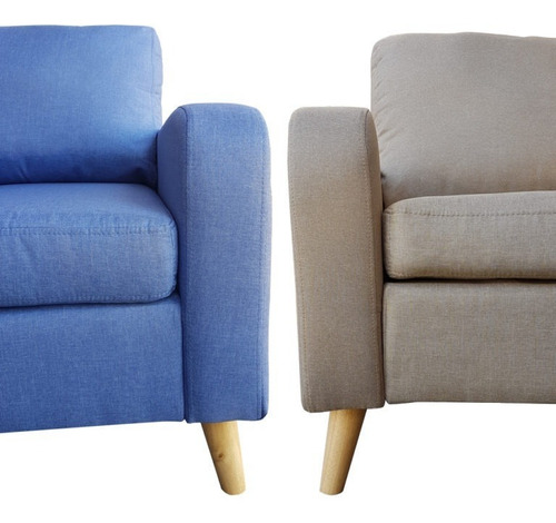 Sillon 3 Cuerpos Tela Chaise Sofa + Puff Movible Regalo LG