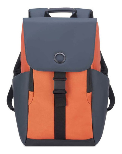 Mochila Portanotebook 15,6 Pulgadas Delsey Securflap Color Naranja