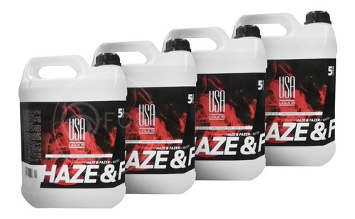 4x Líquido Para Maquina Haze A Base De Agua Fluído 5 Litros