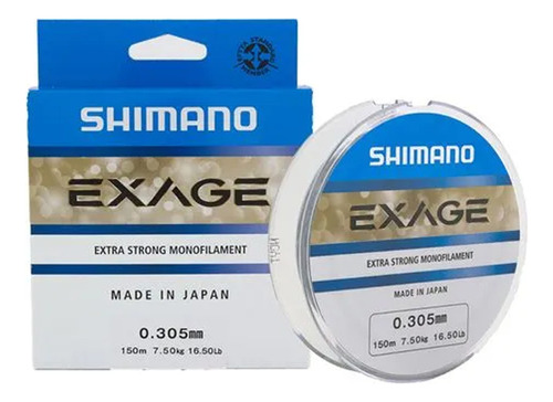 Linha Pesca Monofilamento Shimano Exage 0.405mm 12.90kg 300m