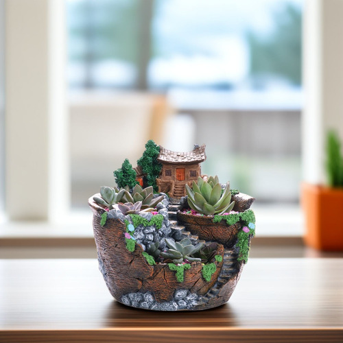 Maceta Con Forma De Flor Artificial Para Plantas Suculentas