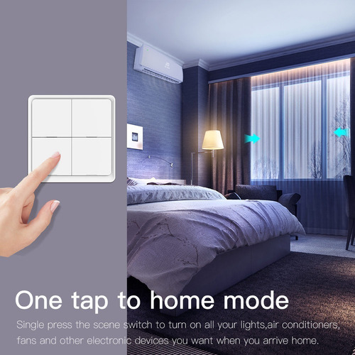 Imagen 8 de 9 de Pulsador Zigbee Tipo Tecla 4 Botones 12 Gestos P/app Tuya