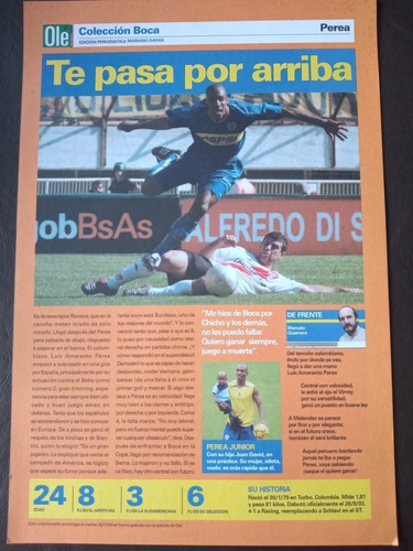 Ole Colección Boca Poster Amaranto Perea Con Biografía (Usado)