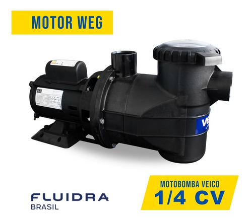 Bomba Motor Weg 1/4cv Filtro Para Piscinas Alvenaria Fibra
