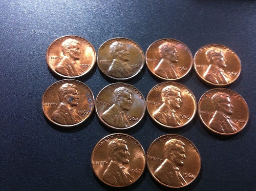 Monedas Lincoln 1 Cent Unc Lote Fechas Bajas