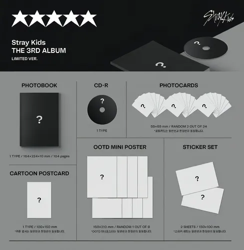 Stray Kids - 3º Álbum 5 Estrelas Limitado | Parcelamento sem juros