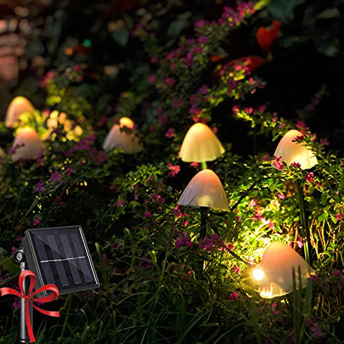 Cadena De Luces Solares De Hadas Forma De Hongo, 20 Led...