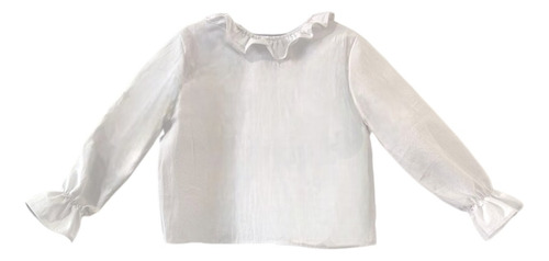 Blusa Nena Camisa Mangas Largas 2 4 6 Años Volados Cuello