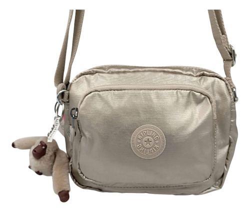 Kipling Bolsa Crossbody Hubei Starry Gold Original Starry Gold Liso Plata Beige