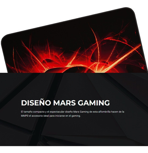Imagen 2 de 3 de Mousepad Gamer Mars Gaming Rojo Y Negro 20x20cm Mouse Pad