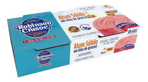 Atum Solido Em Oleo Girassol Robinson Crusoe Pack C/2 Un 80g
