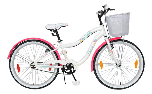 Bicicletas Baccio Mystic Rodado 24 Canasto Blancafucsia Fama