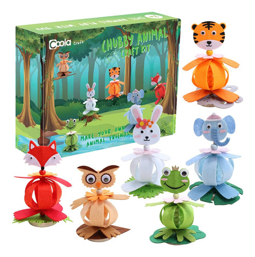 Kit De 6 Manualidades De Fieltro De Animales Para Niños