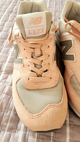 Zapatillas New Balance 574 Originales Mujer Rosa Talle 40 (Usado)