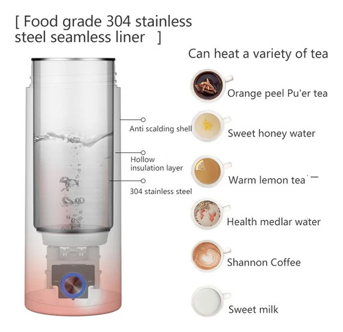 Chaleira Elétrica Portátil Thermos Coffee Bottle Ebulidor