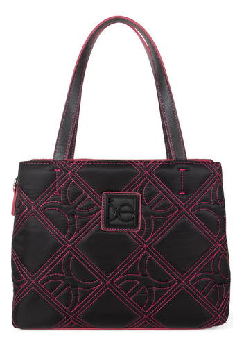 Bolsa Satchel Cloe Para Mujer Textil Color Magenta Color Negro
