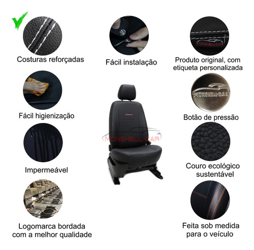 Capas De Bancos Carro Couro P/ Ranger Cd 2.2 Td Xls 2019