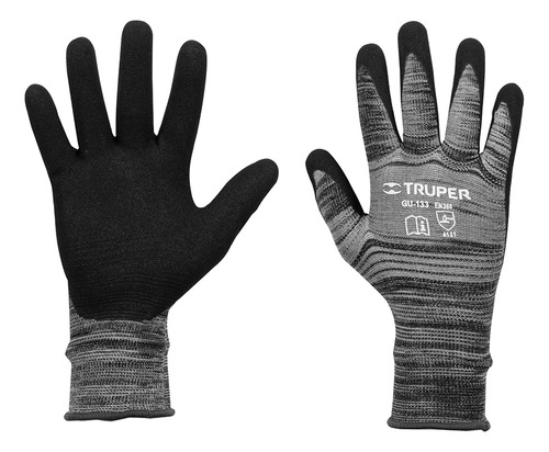 Guantes De Nylon Recubiertos De Nitrilo Arenoso, G, Truper